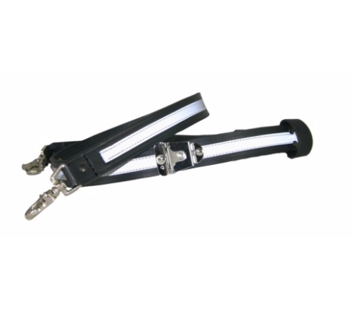 6542RXL-1 - Boston Leather Firefighters Radio Strap w Motorola Clip, Reflective XL - 8" Longer