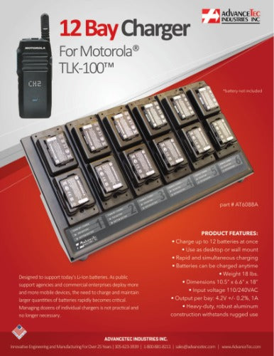 AT6088A - AdvanceTec Twelve Bay Battery Charger TLK100
