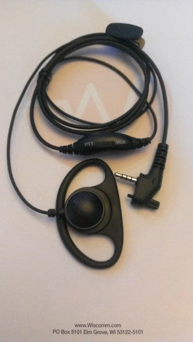 D-Ring Earpiece with inline PTT - Vertex Standard Plug - PY02