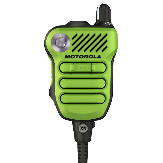 PMMN4162A PMMN4162 - Motorola XVN500 Remote Speaker Microphone, High Impact Green, With Knob