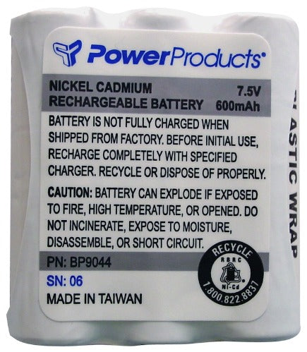 BP9044 - Power Products BATTERY FOR MOTOROLA P10 - 7.5 V / 600 mAh / NiCd