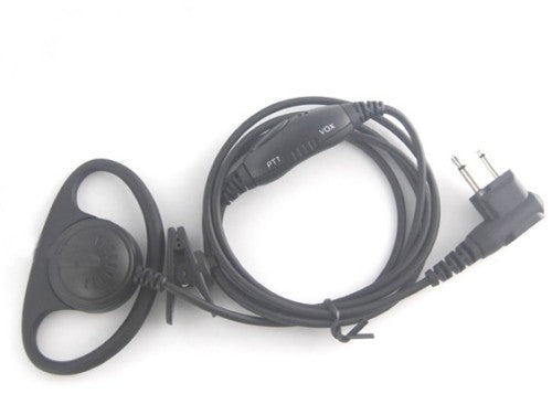 D-Ring Earpiece with inline PTT - Motorola 2-pin M1