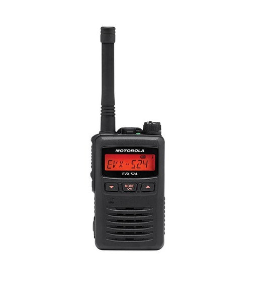Motorola Solutions EVX-S24 Digital DMR / Analog UHF 403-470 Mhz Portable Radio - BLACK